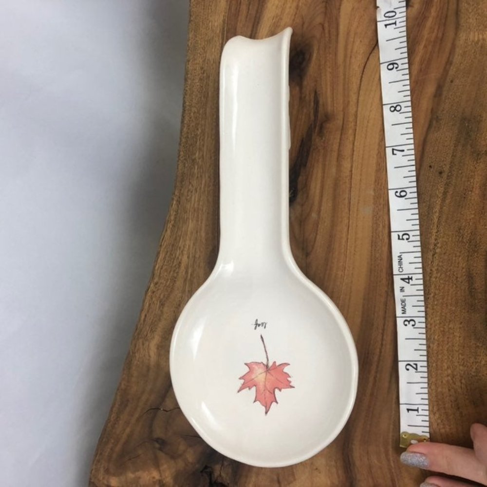 Rae Dunn Spoon Rest leaf autumn ceramic autumn - Picture 3 of 6